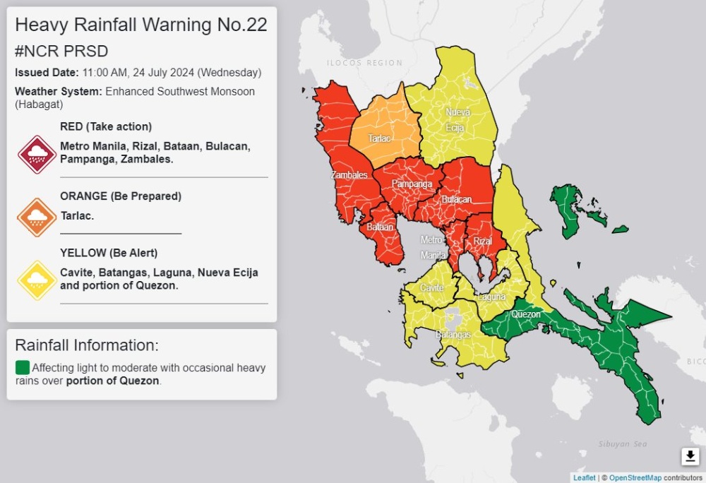 菲律宾首都区持续发布大雨红色警报