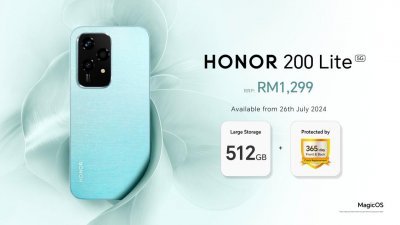 512GB超大存储容量外加碎屏免费换　高性价5G手机HONOR 200 Lite仅售RM1299！