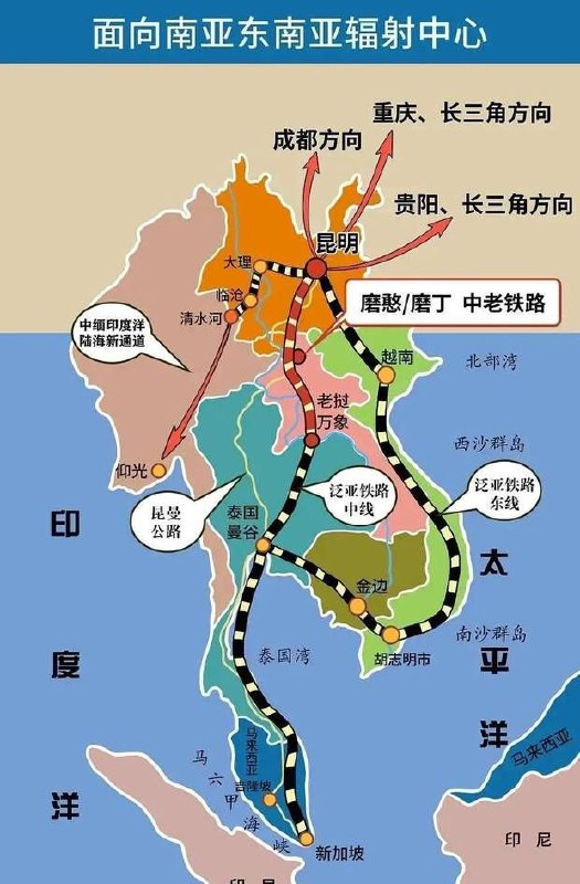 若这样，越南、泰国、缅甸、柬埔寨更羡慕中国给老挝修的中老铁路