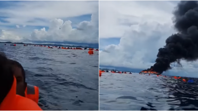 菲律宾渡轮失火致1死1失踪　165人跳海逃生