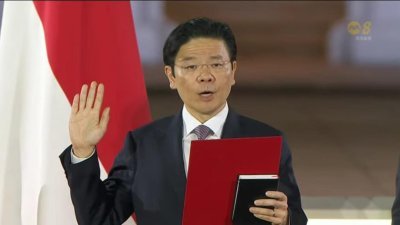黄循财宣誓就任新国总理　李显龙出任国务资政